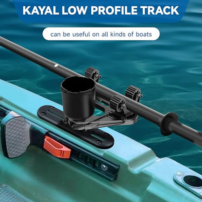 Hohean Kayak Track, Kayak Low Profile Track for Fishing Rod Holder, Kayak Track Accessories for Cup Holder, Kayak Accessories Mount Track, Kayak Rail Track for Paddle Holders - size: 7 Inch