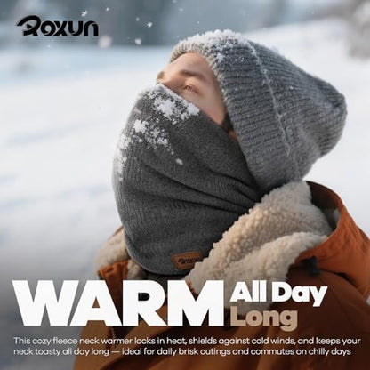 ROXUN Winter Neck Gaiter, Neck Warmer Cover Ski Gaiters for Men/Women | Soft Thick Fleece; Gentle on Skin; Stretchy Fit; Multi-function; Elegant Chic Look; Multi-color Options - color: Ink Green