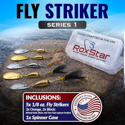 RoxStar Fly Strikers Proven Nationwide to Out-Fish Any Spinner | Hand-Tied in The USA | Most Versatile Fishing Spinner Ever! Trout, Bass, Steelhead