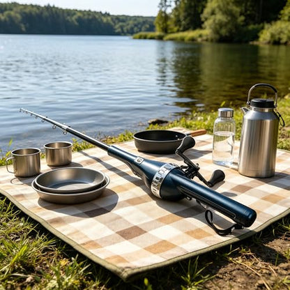 Folding Fishing Pole & Reel Combos Collapsible Telescopic Mini Fishing Rod, Ultra-Compact Foldable Gear for Travel, Hiking & Backpacking Enthusiasts