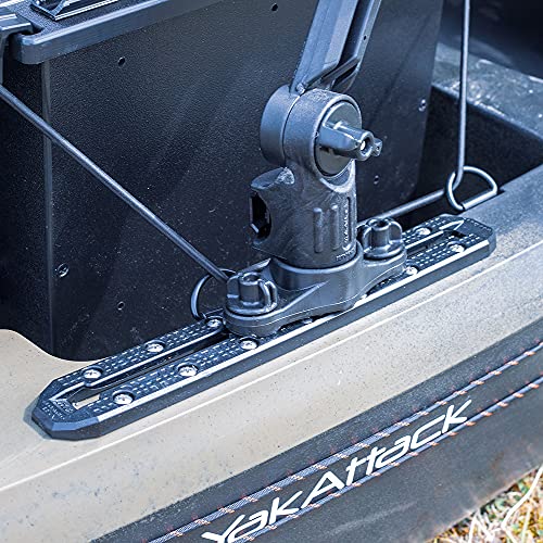 YakAttack HD LockNLoad Track Mount Base | Dual MightyBolt System for Kayak Rod Holders, Fish Finders & Heavy-Duty Gear | Track or Deck Mount | Yak Attack USA-Made