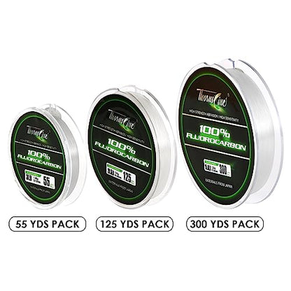 100% Pure Fluorocarbon Fishing Line - Premium Leader Material from Japan - High Strength, Abrasion-Resistant, Fast Sinking - Freshwater and Saltwater Fishing Leader - size: 26LB/0.44mm/125Yds