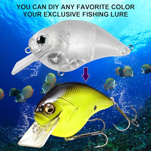 10pcs/20pcs Fishing Blanks Lures Kit Fishing Topwater Unpainted Swimbait Unpainted Crankbaits Hard Baits DIY Lure for Bass Salmon Trout Saltwater and Freshwater - color: F: 20pcs 0.5oz/14g