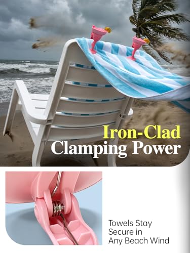 Beach Towel Clips 8 Pack, Cute Beach Chair Clips, Strong Grip Towel Clips for Beach Chairs, Summer Fun Clothespins for Cruise, Pool, Beach, Vacation, Outdoor Loungers - style: Swim Ring + Donut + Starfish + Cocktail Glass