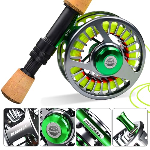 Fly Fishing Reel Fly Reels - Large Arbor CNC-Machined Aluminum Alloy Body Light Weight 5/7, 7/9, 9/10 wt (Black, Green, Silver/Blue, Gray-Green, Silver-Blue,Gunmetal,Ice Blue,Sapphire Blue) - size: 5/7wt