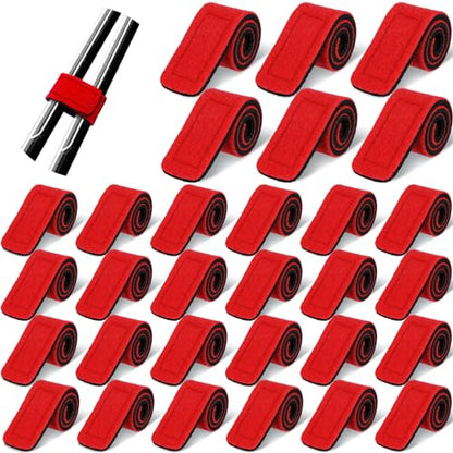 Wettarn 30 Pcs Fishing Pole Straps Fishing Rod Wrap Elastic Pole Carrier Rod Ties Stretchy Holder for Gear and Equipment Casting Rods Holder Strap Belt - style: Red