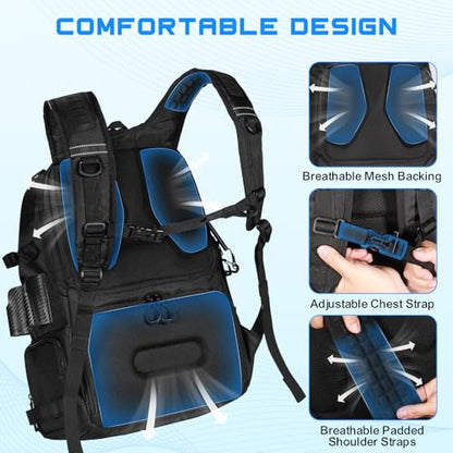 50L Fishing Tackle Backpack with Removable Lure Wraps,2 Rod Holders Storage Fishing Gear and Equipment - color: B: 50L Backpack
