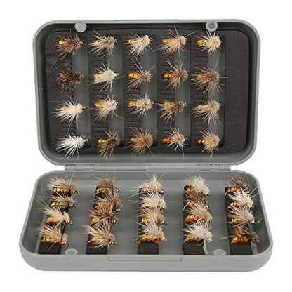 Joyzan Fly Fishing Flies,Fish Lure Kit Flyfishing Same Dry Insect Set 40Pcs | Lakes Rivers Reservoirs Floating Nymphs Streams Sinking Salmon Realstic Trouts Lures Emerger Gear Accessory Box