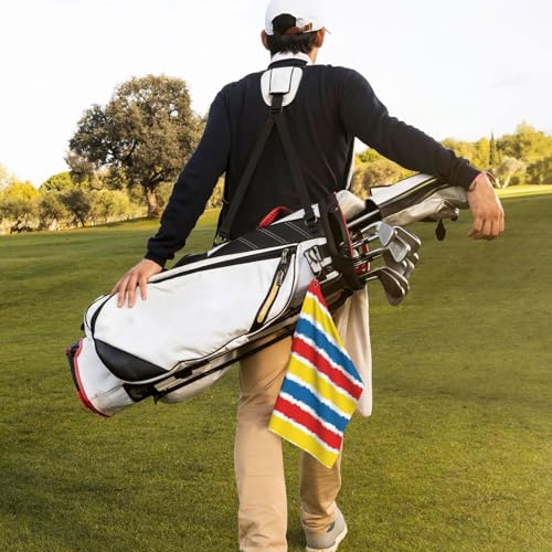 Supdreamc 24x16 Inch Golf Sports Towel with Metal Clip, Colombia Flag Design, Microfiber Super Absorbent Fast Drying for Course Play & Fitness Activities - color: Style (109)