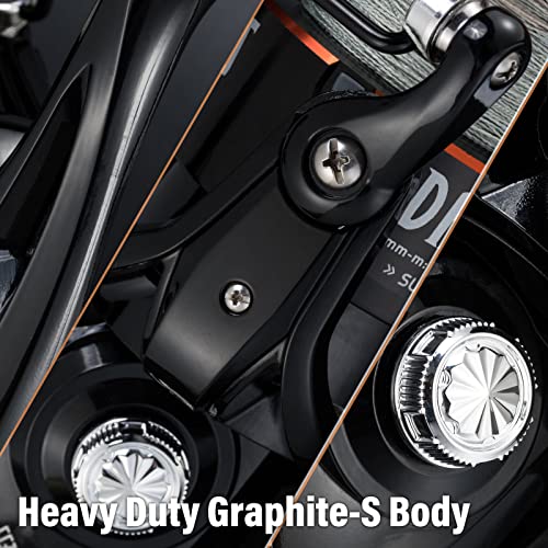 Dr.Fish Darkness Spinning Reel 8000/9000 Saltwater Surf Fishing Graphite Body, 9+1 Stainless Steel BBS, 35lb Carbon Fiber Drag, Spare Spool, Heavy Duty Big Game Fishing Surf Casting - style: 9000
