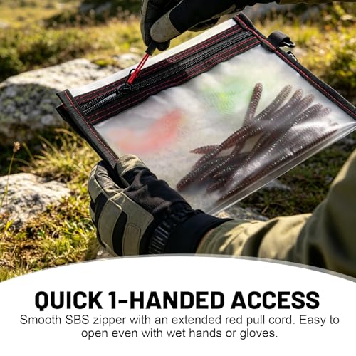 Goture Waterproof Fishing Lure Bags, Soft Plastic Tackle Organizers | Clear Fishing Bait Storage Pouches for Freshwater & Saltwater, Heavy Duty Fishing Gear Pouches for Jig, Worm, Swimbait