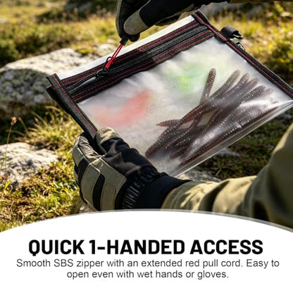 Goture Waterproof Fishing Lure Bags, Soft Plastic Tackle Organizers | Clear Fishing Bait Storage Pouches for Freshwater & Saltwater, Heavy Duty Fishing Gear Pouches for Jig, Worm, Swimbait
