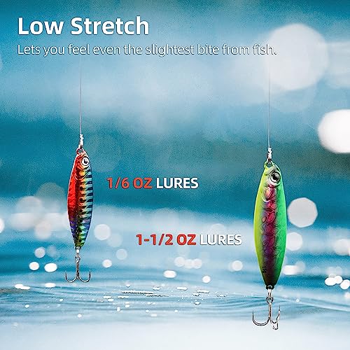 RUNCL Fluorocarbon Fishing Line, PowerFluoro Clear Ice Fishing Leader Line - Virtually Invisible, Faster Sinking, Extra Sensitivity, 300/500/1000yds, 5-32lb Break Strength, Fishing Gifts - size: 28 lb - 300 yds