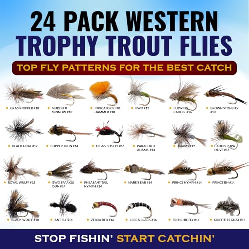 RoxStar Fly Shop Trophy Trout Top Wet & Dry Flies for Trout. Proven Nationwide to Catch Fish! Tied in-House Never Outsourced Fly Fishing Gift