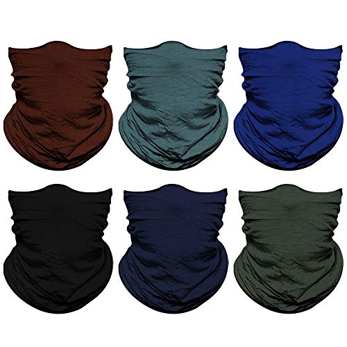 Venswell Neck Gaiter Face Mask Men Women,Seamless Bandana Rave Face Cover Scarf Mask,Balaclava,Headband, Head Wrap,Headwear - color: A-4-multi Solid