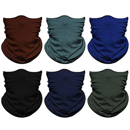 Venswell Neck Gaiter Face Mask Men Women,Seamless Bandana Rave Face Cover Scarf Mask,Balaclava,Headband, Head Wrap,Headwear - color: A-4-multi Solid