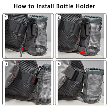 BASSDASH Fly Fishing Vest Adjustable Size with Detachable Water Bottle Holder for Men and Women FV07 - color: Women’s Size - Grey/Light Pink