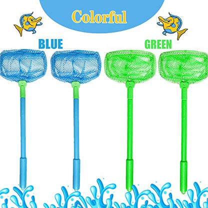 Fishing Net, TSYAN Bug Net Catching Crab Insect Nets Beach Toys Floating Bait Butterflies Colorful Nets for Kids Outdoor Playing 16 inches - style: 4 Pack