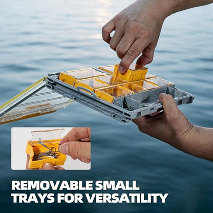 RUNCL 3600 Terminal Fishing Tackle Box, Waterproof Floating Lure Storage Box with Adjustable Dividers, Clear Rust-Proof Utility Tray for Terminal Tackle, Hooks and Sinkers - color: 3600 Terminal