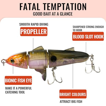 Fishing Lures for Trout Bass Multi Jointed Swimbaits 3D Bionic Fish Eye Swimming Lures Lifelike Hard Bait for Freshwater Saltwater - color: Orange