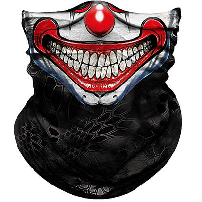 Obacle Neck Gaiter Face Mask Bandana for Dust Wind Sun Protection for Men Women - color: Clown Smile Face Neat Teeth