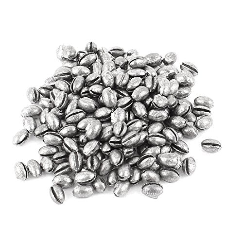 uxcell 200 PCS 0.24" x 0.2" Egg Lead Fishing Weights Sinkers, Oval Shape Fishing Weights Line Tackle Split Shots Sinkers for Saltwater Freshwater Fishing