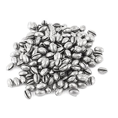 uxcell 200 PCS 0.24" x 0.2" Egg Lead Fishing Weights Sinkers, Oval Shape Fishing Weights Line Tackle Split Shots Sinkers for Saltwater Freshwater Fishing