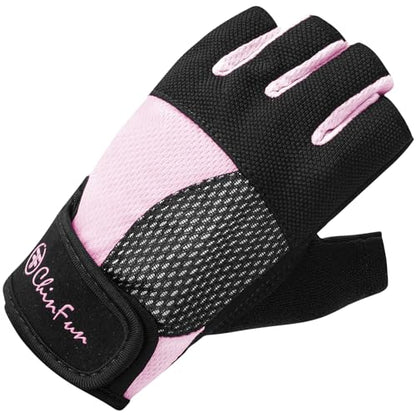 ChinFun Kayaking Gloves 3/4 Finger - Provide Cushioning and Protection, with Resistant Palm and Grip, Easy to Take on and Off, Perfect for Diving, Sailing, Kayaking - Men, Women, Youth - color: Pink, size: Small