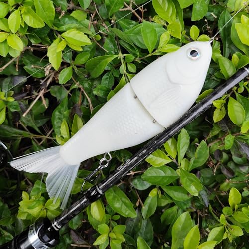 HADORAM Lure Slow Sinking Glide Bait with Fur Tail Lifelike Fishing Tackle for Trout Shad Bass Musky - color: 6.7in-3Pcs