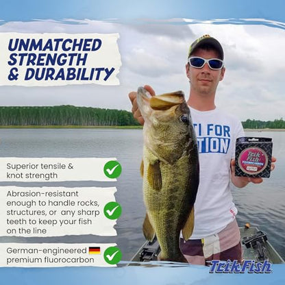 TrikFish Fluorocarbon Fishing Line – Fluoro Fishing Line for Freshwater & Saltwater Fishing – Ultra Strong, Virtually Invisible Underwater, and Smooth Casting – Premium Clear Fishing Line - size: 200 Yards, style: 8lb Test