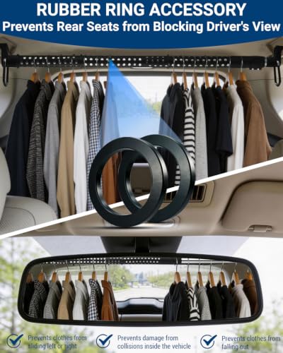 Car Clothes Hanger Bar, Clothes Rack for Car Telescopic Adjustable 34-54inch Heavy Duty Car Clothes Rack High Load Suitable For Cars Trucks SUVs RVs Toad Trippers RVs. (34-54inch) - size: 34-54inch