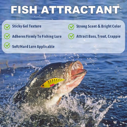 EUPHENG Fish Attractant Gel Luminous Pink Fishing Lure Attraction Enhancer Scent for Bass, Crappie and Trout Attractant - style: Garlic Smell-20ml*1