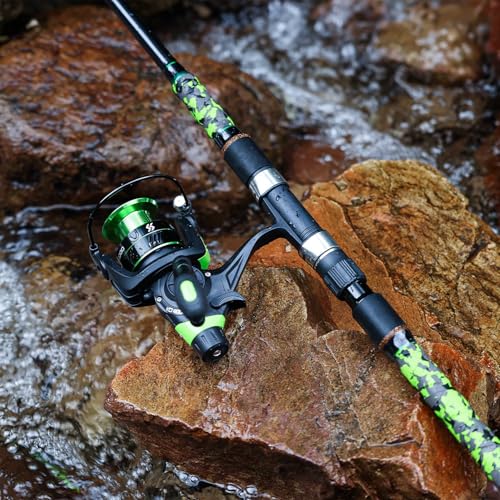 Sougayilang 3 Piece Surf Fishing Rod Combo Medium/Heavy Travel Spinning Rod with 4000/5000 Size Reel Baitfeeder Combo(9'/10'/11'12') - color: green, size: 10ft-Spinning-3Pc-MH