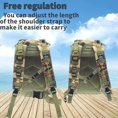 Lightweight Fishing Tackle Backpack Professional Water-Resistant All-in-One Rod Holder & Gear Storage - color: Camouflage Color