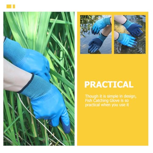 TOYANDONA Outdoor Waterproof Fishing Gloves Double-Layer Wear-Resistant Gardening Gloves with Non-Slip Grip for Planting and Fish Catching 1 Pair
