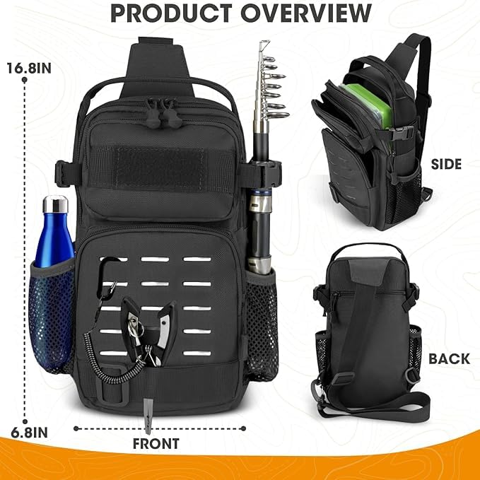 THKFISH 85Pcs Fishing Tool Kit, Fishing Backpack with Tackle Boxes Included, Fishing Tackle Kit Include Fishing Bait Lure Gear Kit, Fishing Pliers, Fish Hook Remover, Lip Gripper - color: Black camouflage