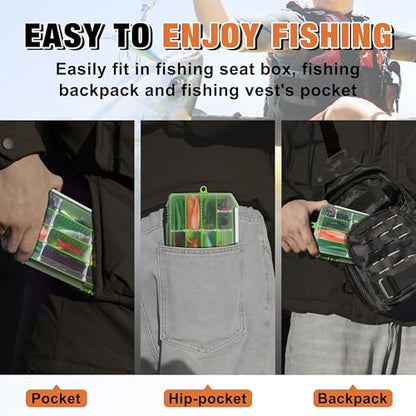 TRUSCEND Complete Fishing Lures - Tackle Box with Tackle Included - Crankbaits, Minnows, Frogs, Vibes, Poppers, Spinners, Spoons, Soft Baits, Hooks & Weights Accessories Kit for Bass Panfish Trout - color: B-240pcs Giftable Kit