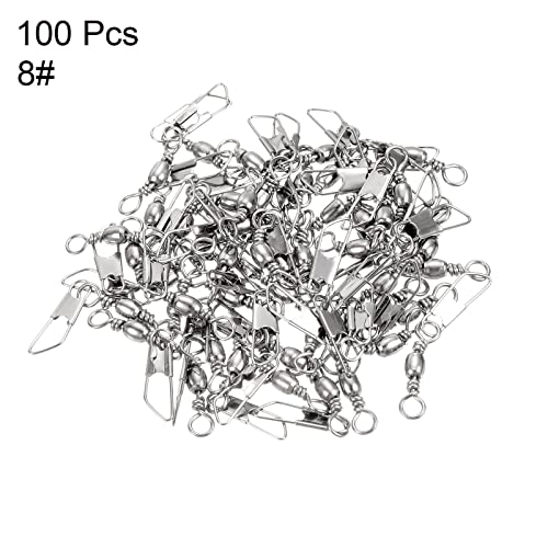 PATIKIL Fishing Barrel Swivel with Safety Snap Carbon Steel - style: 17lb