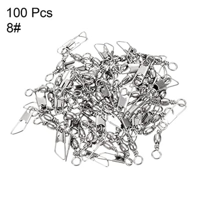 PATIKIL Fishing Barrel Swivel with Safety Snap Carbon Steel - style: 17lb