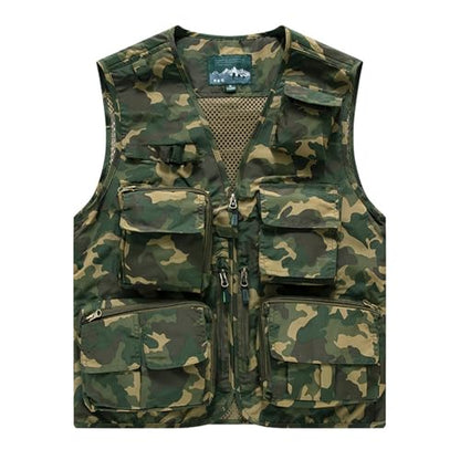 Men's & Youth Outdoor Fishing Vest,Khaki Camo Work Safari Travel Photography Vests,Family Matching Hiking Waistcoat,XL(US XS)