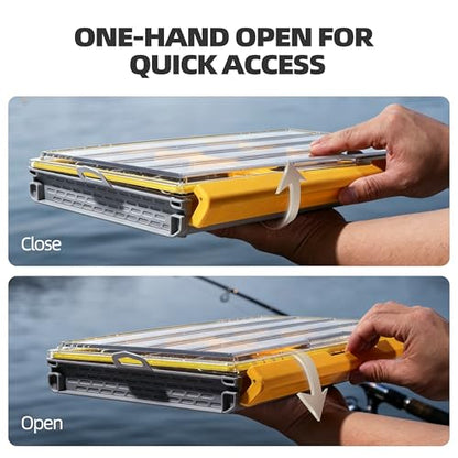 RUNCL 3700 Standard Fishing Tackle Box, Waterproof Floating Lure Storage Box with Adjustable Dividers, Clear Rust-Proof Utility Tray for Terminal Tackle, Hooks and Sinkers - color: 3700 Standard