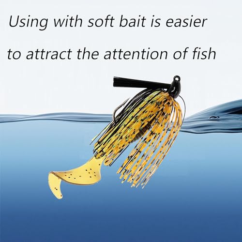 Bass Jigs, 5pcs/Box, 2.76in/0.35oz, Medium Size, J Hook, Silicone & Metal Material, Weedless Design, Ideal for Bass, Trout, Walleye & More