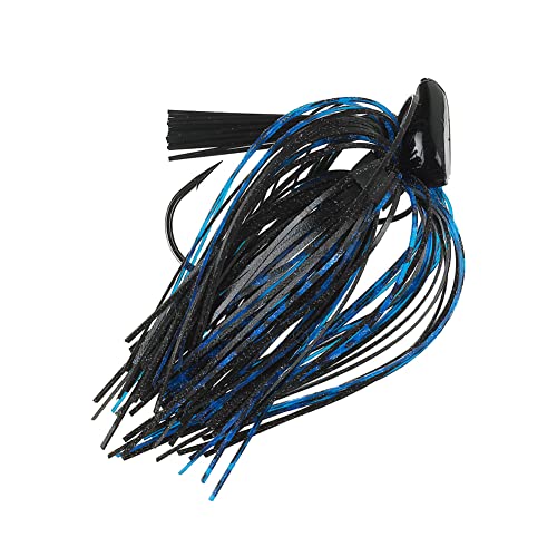 Buckeye Lures 1/2 Oz Flat Top Finesse Jig with Premium Skirting & Rubber Skirt Collar Durable Versatile Fishing Bait - color: Black/Blue