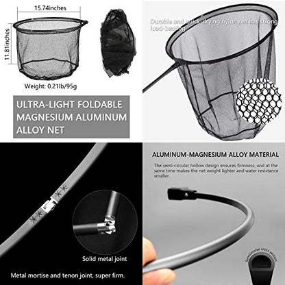 9ft/11.15ft Extra Long Fishing Net with Telescoping Handle, Carbon Fiber Extendable Landing Net, Dip Net for Fishing, Crab nets for Crabbing, Rubber Coated Netting, Holds up to 20lbs - style: 11.15ft/133.8"