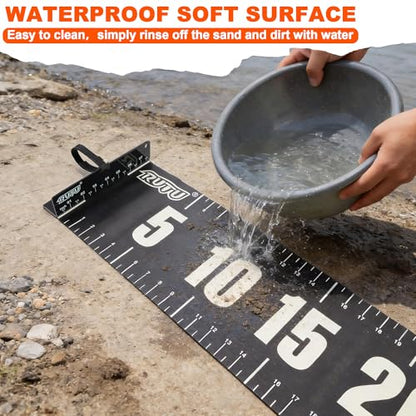 RUTU 53" Fish Ruler Glow in The Dark, Waterproof Fish Measuring Board, Foldable Fish Measuring Tape for Boats, Kayaks, Rafts and Outdoor Fishing, 53x8 inch, Glow-in-the-Dark Night Use - size: 53X8in Glow