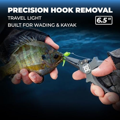 GOMEXUS Titanium Fishing Pliers 6.5'' with Side Cutters, Never Rust Hook Remover, Saltwater Resistant Fishing Tools for Inshore, Nearshore, Jigging Fishing (Straight Nose, 6.5 INCHES) - color: Straight Nose