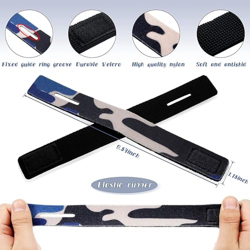 6 Pcs Fishing Rod Wrap Pole Straps Hook And Loop Fishing Rod Belts Ties For Casting Rods Fly Rod Stretchy Fixing Strap 3 Colors (2 Red, 2 Blue, 2 Black)