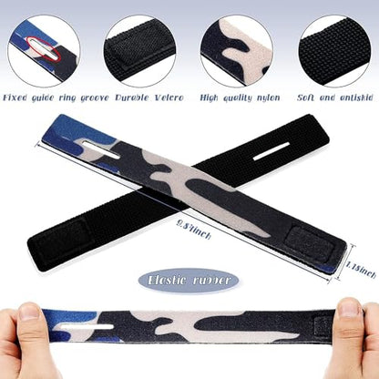 6 Pcs Fishing Rod Wrap Pole Straps Hook And Loop Fishing Rod Belts Ties For Casting Rods Fly Rod Stretchy Fixing Strap 3 Colors (2 Red, 2 Blue, 2 Black)