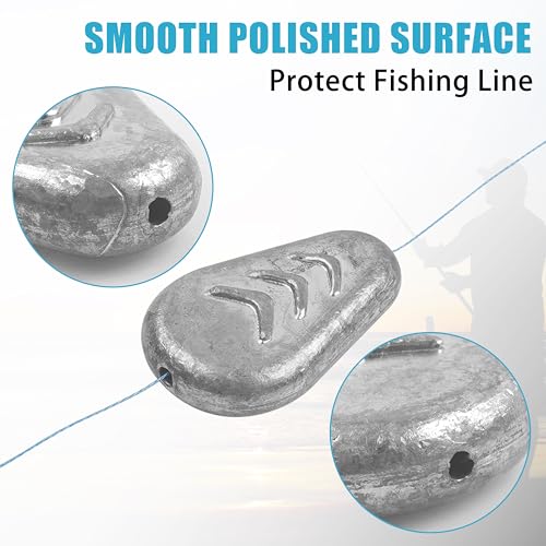 5/10 Pack No Roll Sinker Lead Fishing Weights Catfish Sinkers Coin Disc Weight Snagless Flat Inline Sinker for Catfishing Rig Bank River Surf Fishing Saltwater - color: 4 Ounce - 5 Pack
