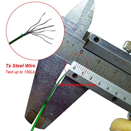 Wire Fishing Leaders Saltwater 100 Lbs Heavy Duty Fishing Wire Leader Line with Swivles Snap - color: Green-30 PCS